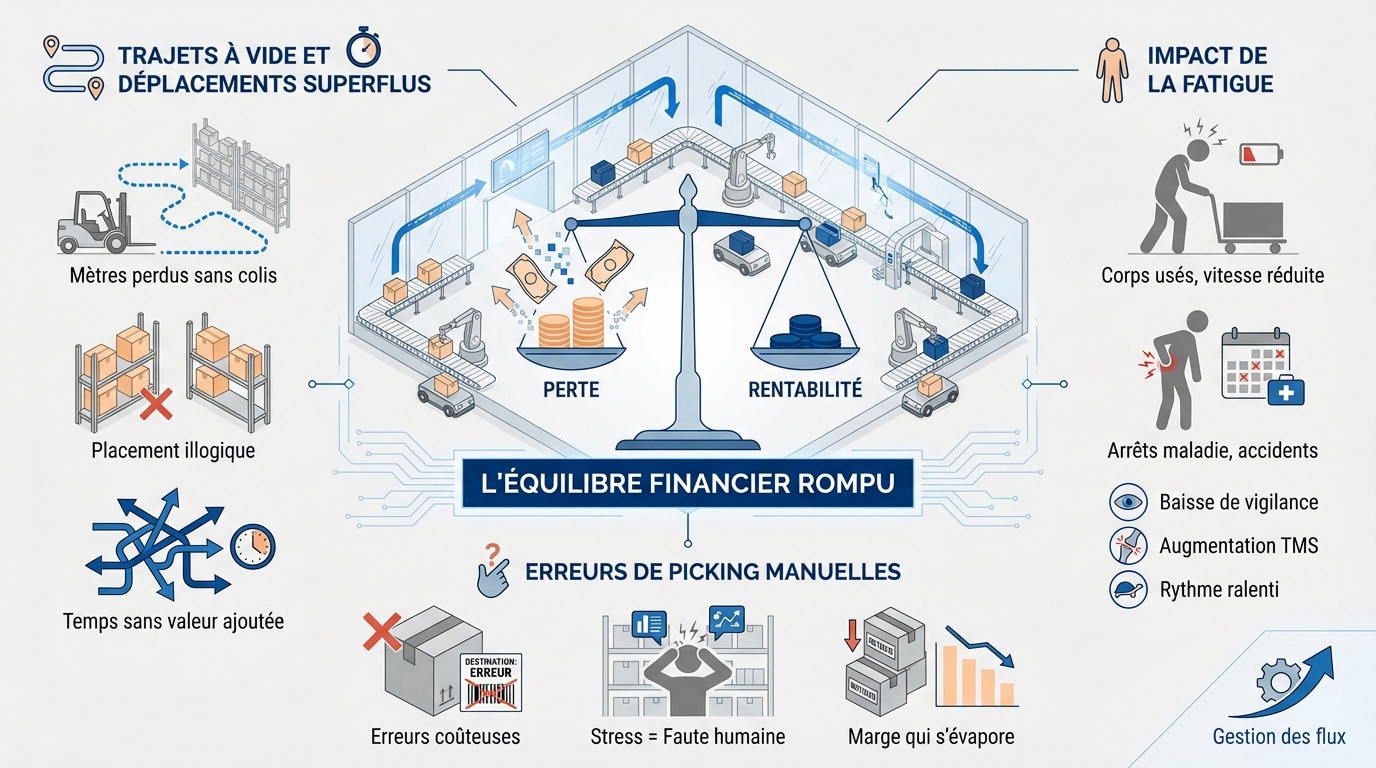 Déséquilibre financier causé par une logistique d'entrepôt inefficace